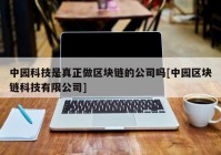 中园科技是真正做区块链的公司吗[中园区块链科技有限公司]